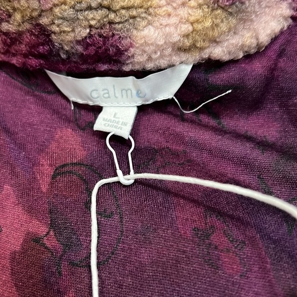 Calme by Johnny Was Milti Color Camouflage Printed Fleece Jacket- Size Large - Picture 9 of 14